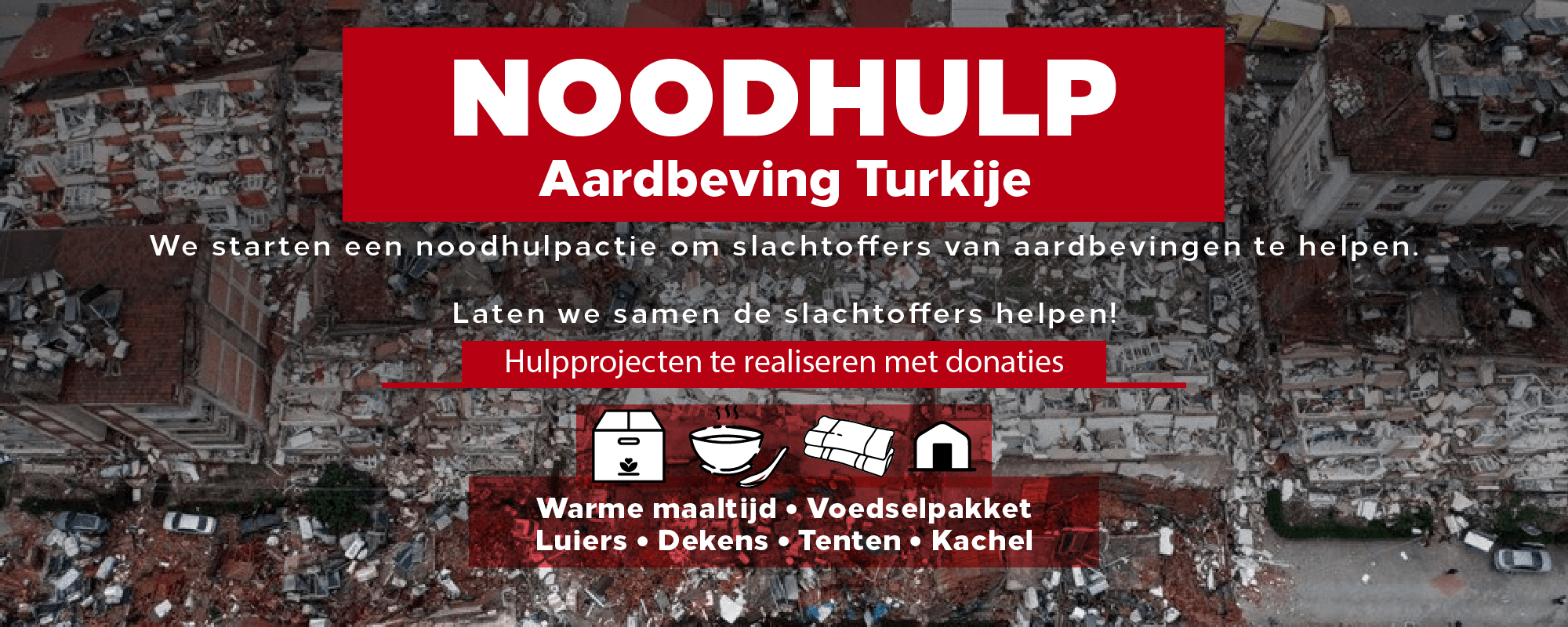 Noodhulp voor de slachtoffers van aardbeving in Turkije